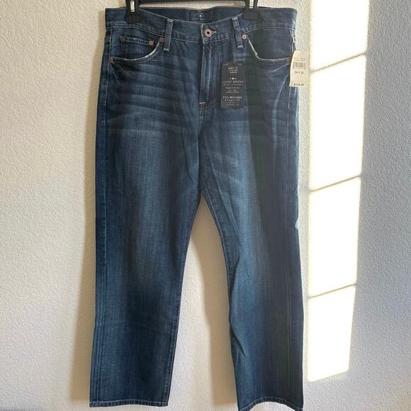 Lucky Brand Men's 221 Classic Straight Leg Jeans, Dark Blue, Size 34x30 NWT - Picture 1 of 12